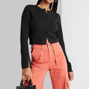 NWT Black Split Bell Sleeve Cardigan